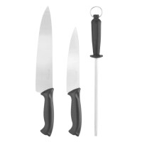 Set de couteaux avec aiguiseur - 3 pièces | HENDI 842683