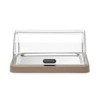 Vitrine réfrigérée simple roll-top Duo UNIQ conçue par Robert Bronwasser, beige, 46x35x22 cm | HENDI 871942