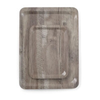 Plateau de service avec stratifié en mélamine, antidérapant, bois foncé | AMERBOX 508954