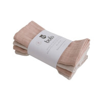 Bolo Pieluszki muślinowe z bawełny organicznej 40x40cm – 4Pak jasny beż/łososiowy róż