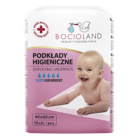 BOCIOLAND PODKŁADY JEDNORAZOWE DO PRZEWIJANIA 60x40 10szt