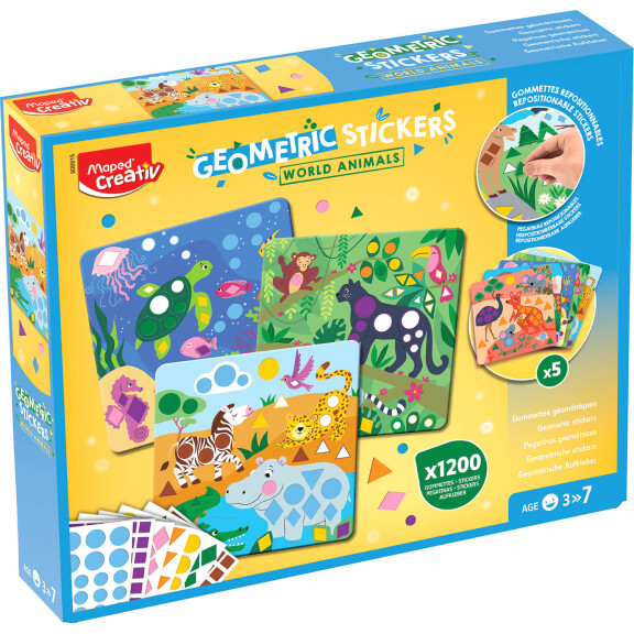 Maped Creativ Naklejki geometryczne - świat zwierząt 3+