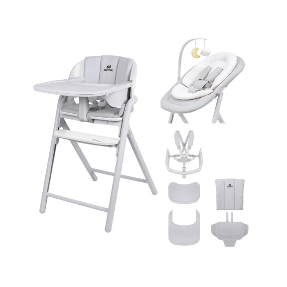 Carrello Tenero CRL 9507 – krzesełko do karmienia 3w1 od urodzenia, leżaczek + krzesło / Atlantis Grey