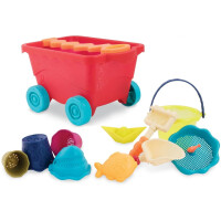 B.TOYS WÓZEK Z AKCESORIAMI ZABAWKAMI DO PIASKU CZERWONY