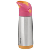 B.BOX BIDON TERMICZNY ZE SŁOMKĄ STALOWY 500 ml STRAWBERRY SHAKE