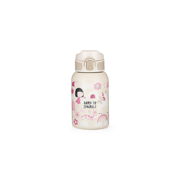 PETITE&MARS Butelka termiczna ze stali nierdzewnej ze słomką 350 ml Twinkling Fairy 12m+
