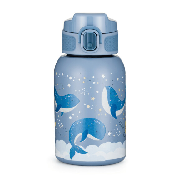 PETITE&MARS Butelka termiczna ze stali nierdzewnej ze słomką 350 ml Whale Song 12m+