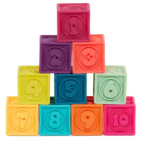 B.Toys zestaw gumowych miękkich klocków sensorycznych 10 szt. 6M+