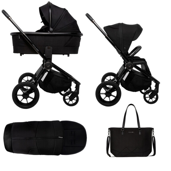 MUUVO QUICK SE2 WÓZEK GŁĘBOKO SPACEROWY ZESTAW 2W1 CHROMIUM BLACK