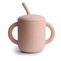 MUSHIE SILIKONOWY KUBEK Z RURKĄ DO NAUKI SAMODZIELNEGO PICIA BLUSH