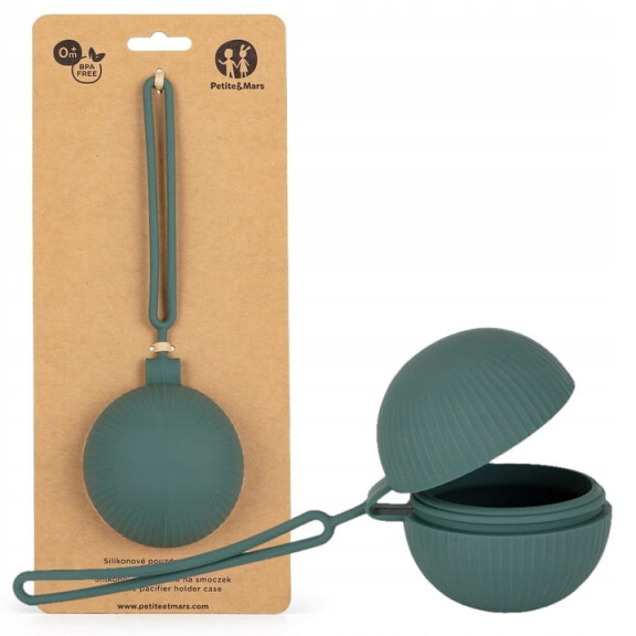 Petite&Mars Silikonowy pojemnik na smoczek etui Misty Green