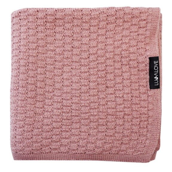 Lullalove koc z wełny merino 100x90 kocyk dziecięcy motylek / Piwonia