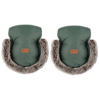 Petite&Mars rękawiczki ocieplacze dłoni do wózka Furry / Veritable Khaki