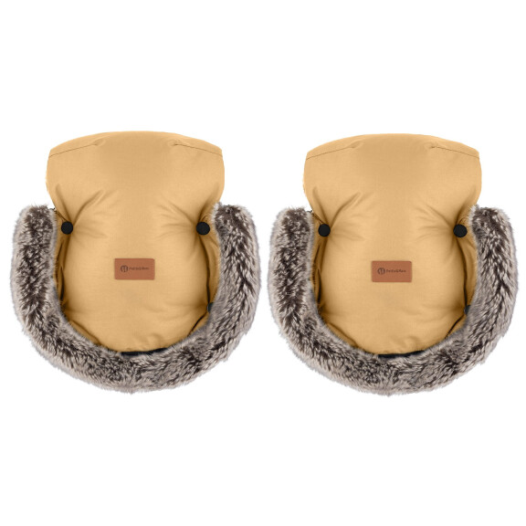 Petite&Mars rękawiczki ocieplacze dłoni do wózka Furry / Elegant Caramel