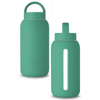 MUUKI SZKLANA butelka na WODĘ / NAPARY 720 ml FROSTED GREEN MOTYWACYJNA