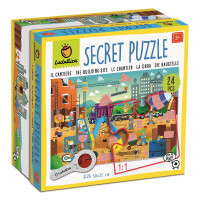 ludattica SECRET PUZZLE – puzzle z TAJEMNICĄ – plac budowy z lupą