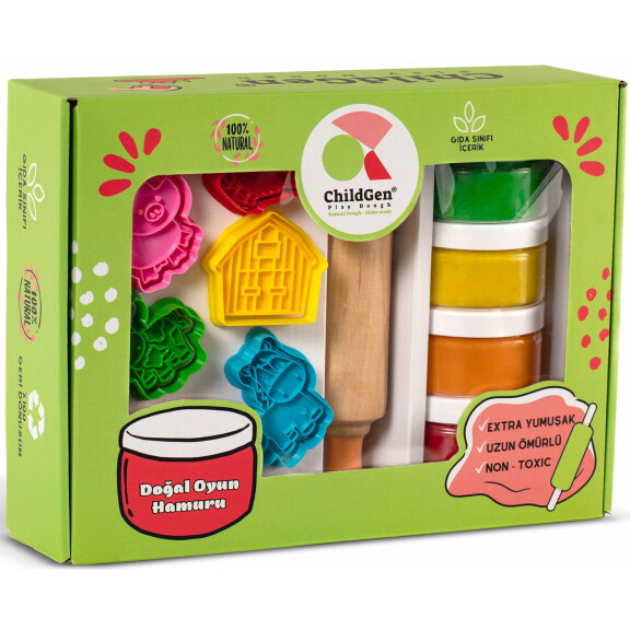 ChildGen, Zestaw kreatywny FARMA, 100% naturalna ciastolina i akcesoria