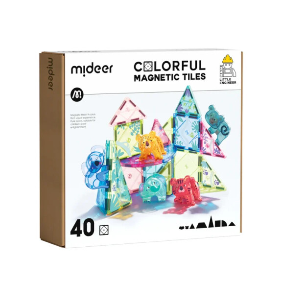 Mideer Klocki magnetyczne – Zwierzęta (40 elementów)