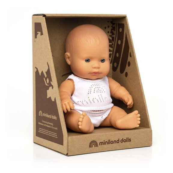 Lalka chłopiec Europejczyk 21cm Miniland Baby 10M+