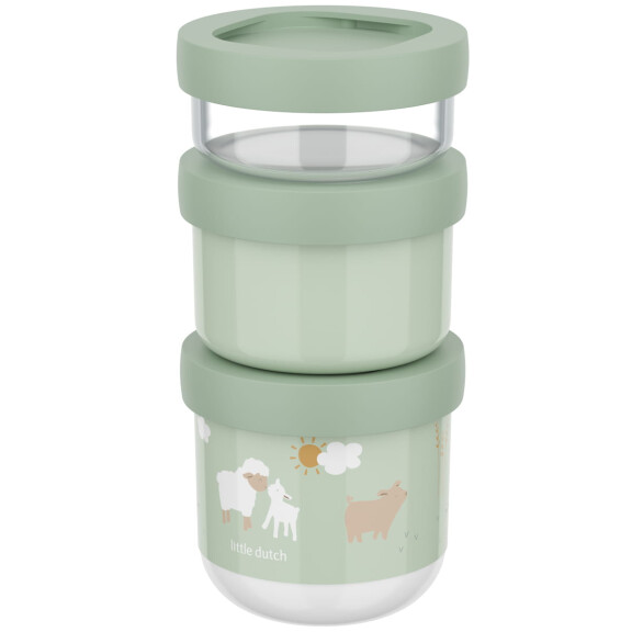 Mepal Pojemnik na przekąski piętrowalny Mio 3-częściowy Little Farm
