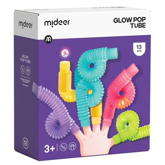 Świecące sprężyste rurki sensoryczne Mideer Glow Pop Tube 13 el. 3+