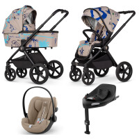 Venicci Upline 2 wózek dziecięcy zetaw 4w1 fotelik + baza Cybex / Draft Beige Paprocki Brzozowski