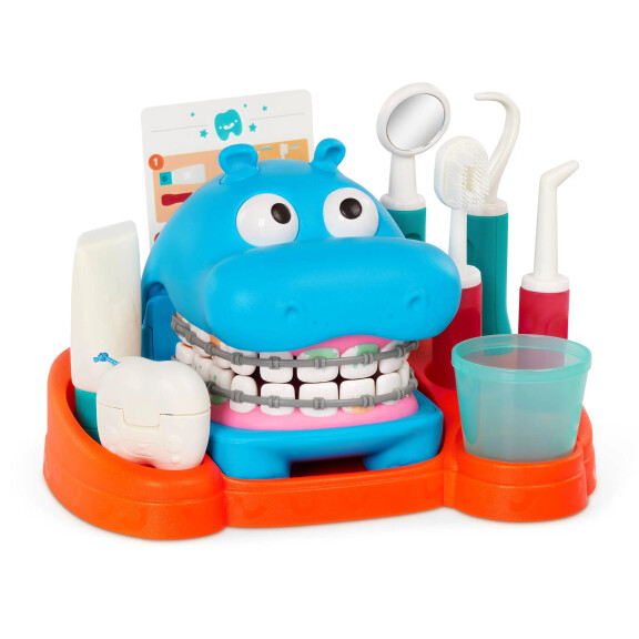 Battat B.Toys Hippodontist – HIPODONTA – edukacyjny zestaw do nauki mycia zębów i zabawy w dentystę (15 el.)
