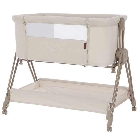 Carrello GRACIA łóżeczko dostawne na kółeczkach Linen Beige