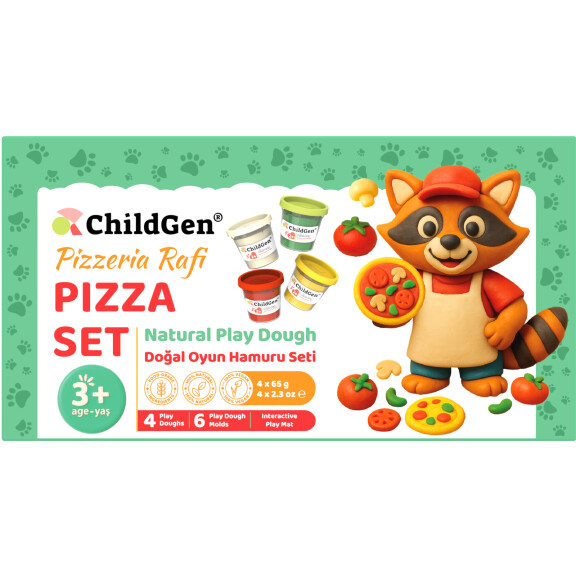 ChildGen, PAW PALS Pizzeria Rafi zestaw kreatywny 4 ciastoliny, foremki, mata