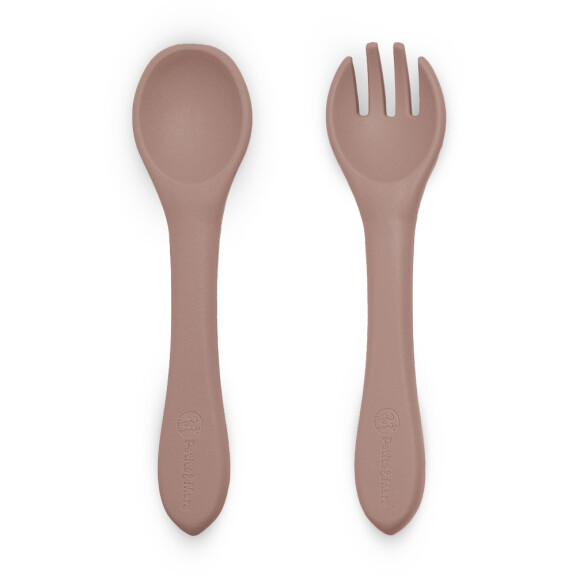 Petite&Mars Silikonowe sztućce Take&Match / Latte