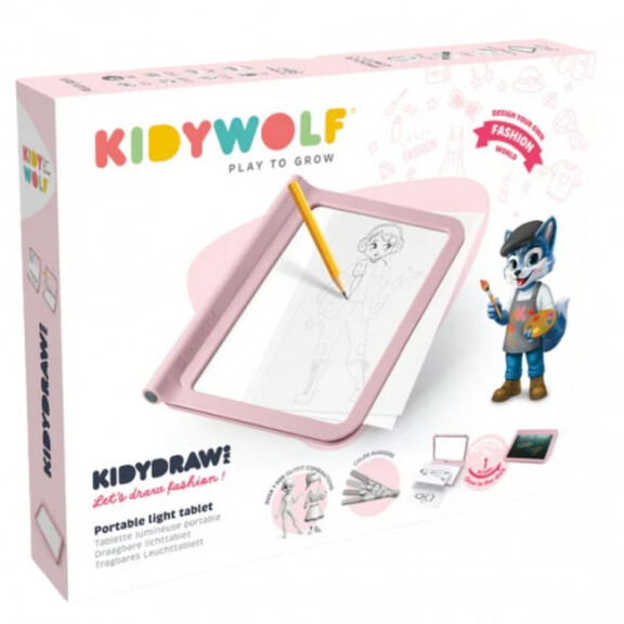 Kidywolf Różowy Podświetlany Tablet Rysunkowy - KidyDraw PRO Fashion Pink - KIDYWOLF