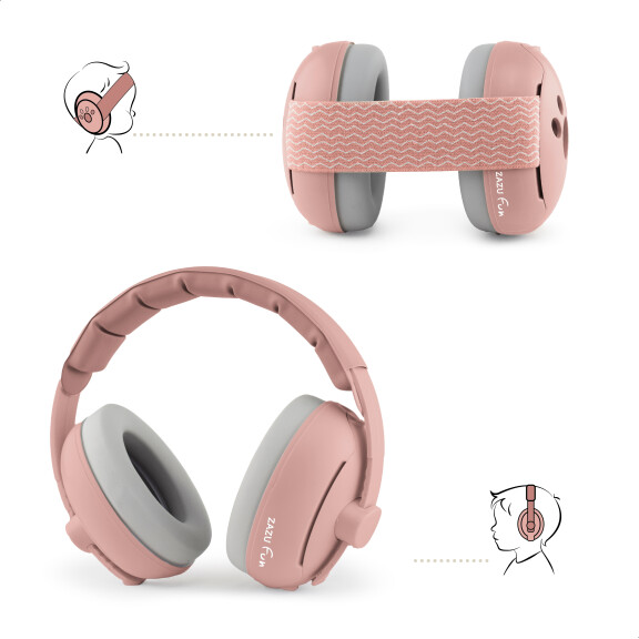 Zazu Fun Słuchawki Wygłuszające dla Dzieci i Niemowląt Pink