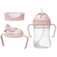 b.box - kubek do picia 3w1, kubek ze słomką, bidon, kubek treningowy 240 ml | Blush