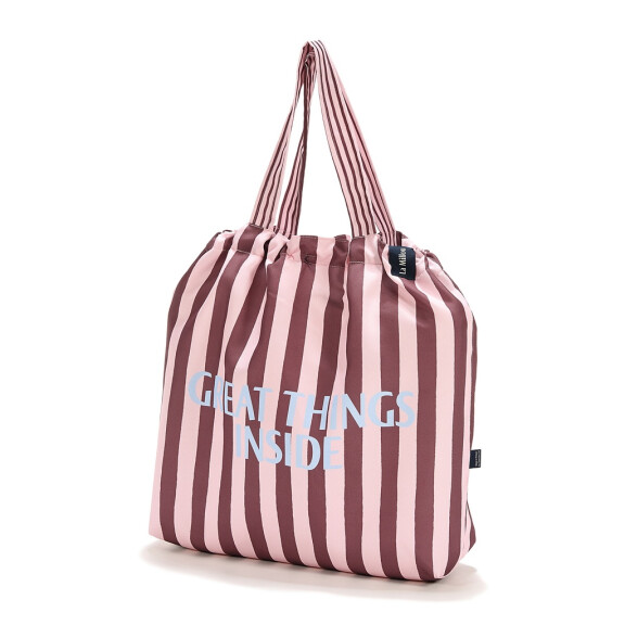 La Millou Shopper Bag torba na ramie / L STRIPES PINK
