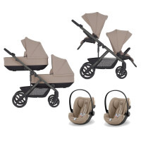 Anex Modu Double wózek dziecięcy dla bliźniąt zestaw 2x gondola 2x spacerówka 2x fotelik 0-13 kg cybex cloud G / Rooty