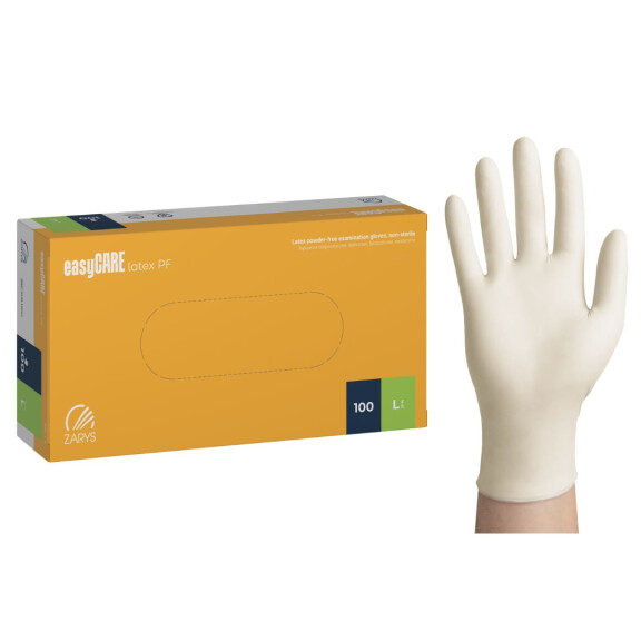 Csomag 10x easyCARE latex kesztyű, fehér L