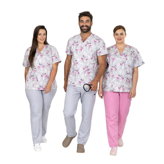 Matopat MEDIFIT uniszex orvosi ing - flamingóminta S/170-176