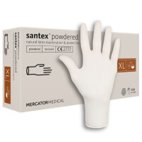 Mercator Santex Powdered latex kesztyű XL 100 db Természetes