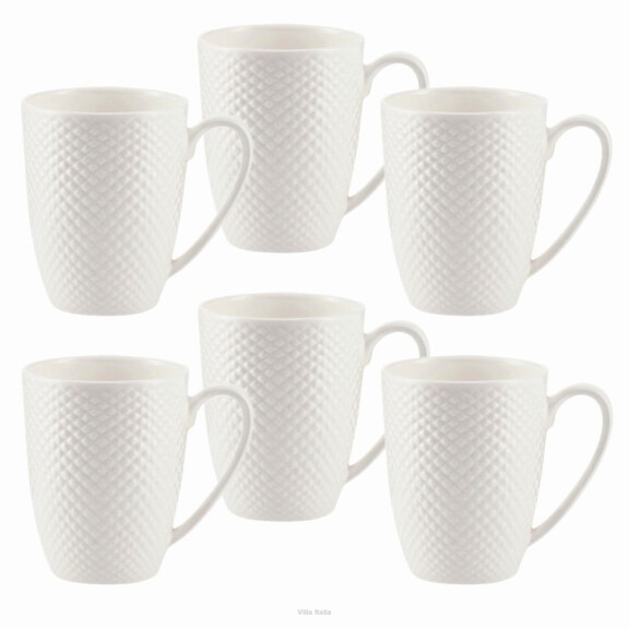 Zestaw kubków 350 ml 6 sztuk BARI WHITE