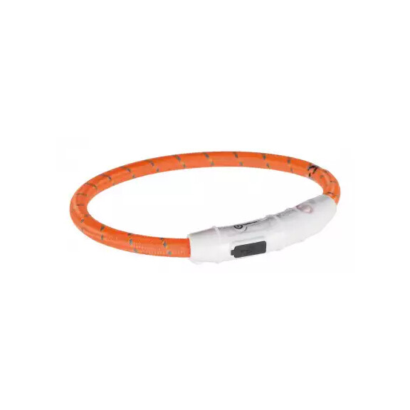 Obroża świecąca nylon pomarańczowa 65 cm (możliwość regulacji) USB