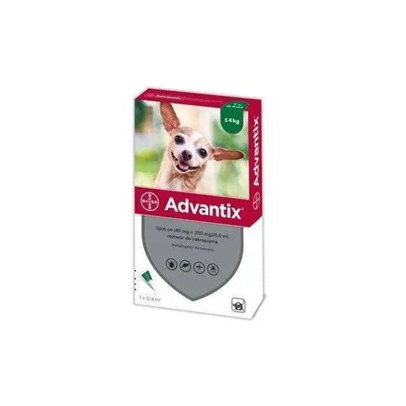 Advantix spot-on na pchły i kleszcze (40mg+200mg) 0,4 ml do 4 kg 1 pipeta
