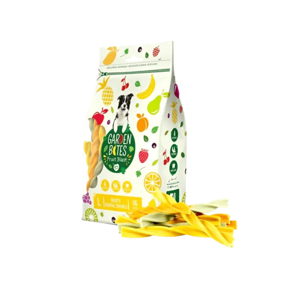 Garden Bites Fruity Dental Swirls L 16cm - 15 sztuk