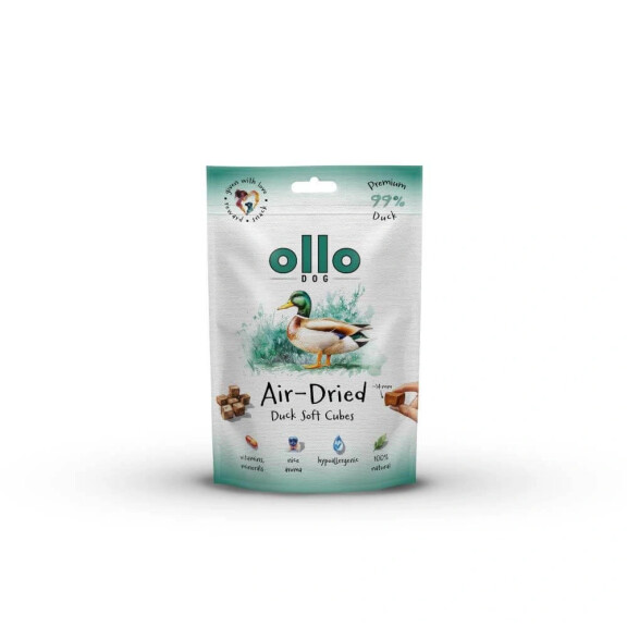 Ollo Air-Dried Duck Soft Cubes - przysmaki z kaczki dla psa 80 g