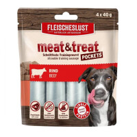 MEATLOVE MEAT & trEAT BEEF 4x40G kiełbaski treningowe wołowe