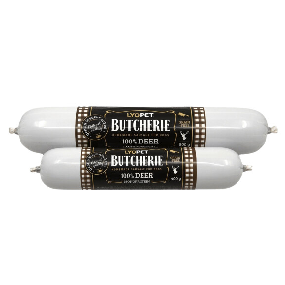 LYOPET Butcherie Kiełbasa treningowa Jeleń 800g