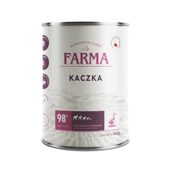 FARMA Select Kaczka 400g Monoproteinowa karma mokra dla psa