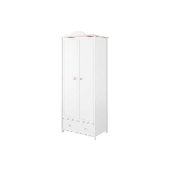 Szafa ln-01 2 drzwi 1 szuflada biały/różowy – luna – lenart