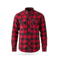 Casper Steel Men's Motorcycle Flannel Shirt Red L