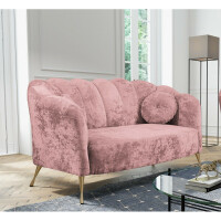 Skandynawska sofa adria muszelka w stylu glamur  pudrowy róż eureka 2142