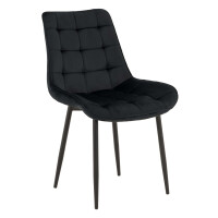 Velurová černá židle ART830 | OUTLET